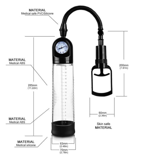 Powerup Penis Pump with Pressure Gauge