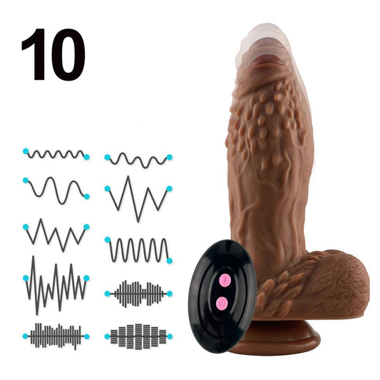 Liquid Silicone Series 8.4'' Rechargeable Thrusting Vibrating Dildo with Remote