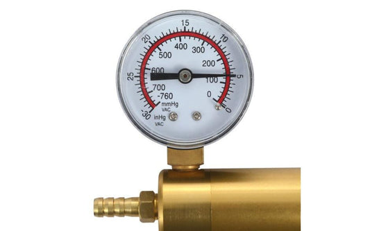 LuxaMax 2.5 Professional Brass Power Handle Pump with PSI Gauge