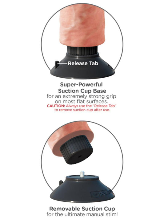 King Cock 6" Vibrating Realistic Dildo