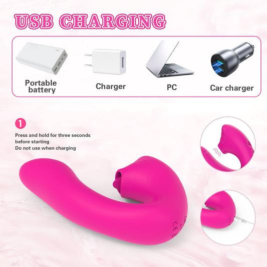 y.Love Remote Control Tongue Licking Clitoral Stimulator and G-Spot Vibrator