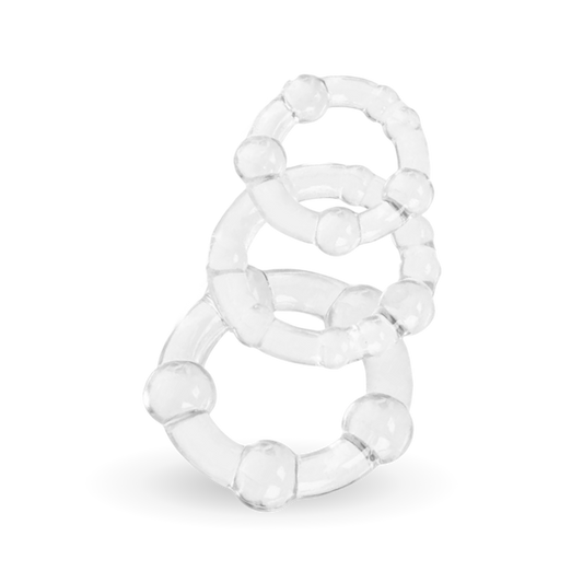 CalExotics Silicone Island Cock Rings 3pk - Clear