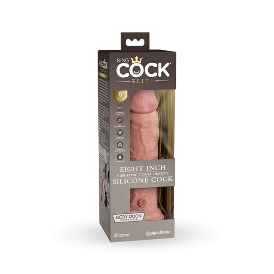 Pipedream King Cock 8" Vibrating and Dual Density Cock