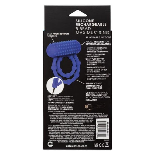 CalExotics 10 Bead Vibrating Maximus Cock & Balls Ring