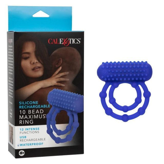 CalExotics 10 Bead Vibrating Maximus Cock & Balls Ring