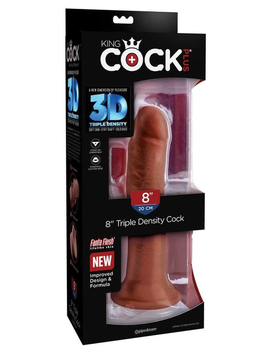 King Cock Plus 8" Triple Density Cock Brown