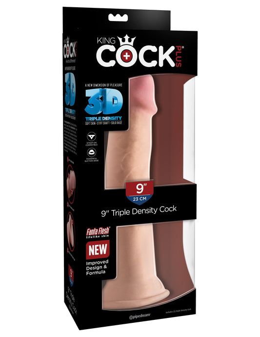 King Cock Plus 9" Triple Density Cock - Light