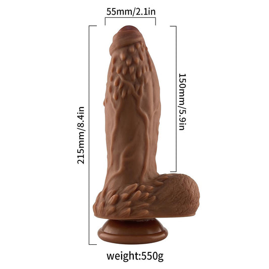 Liquid Silicone Series 8.4'' Rechargeable Thrusting Vibrating Dildo with Remote