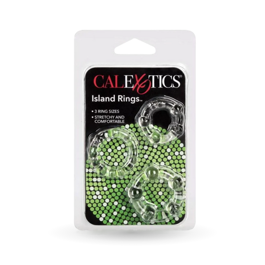 CalExotics Silicone Island Cock Rings 3pk - Clear