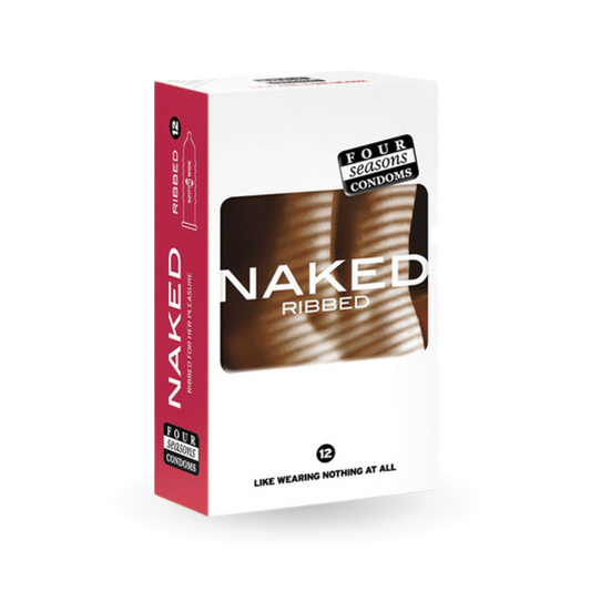 Four Seasons Naked Ribbed Condoms 12pk