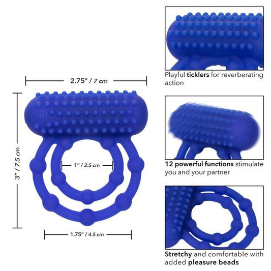 CalExotics 10 Bead Vibrating Maximus Cock & Balls Ring