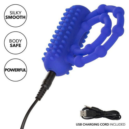 CalExotics 10 Bead Vibrating Maximus Cock & Balls Ring