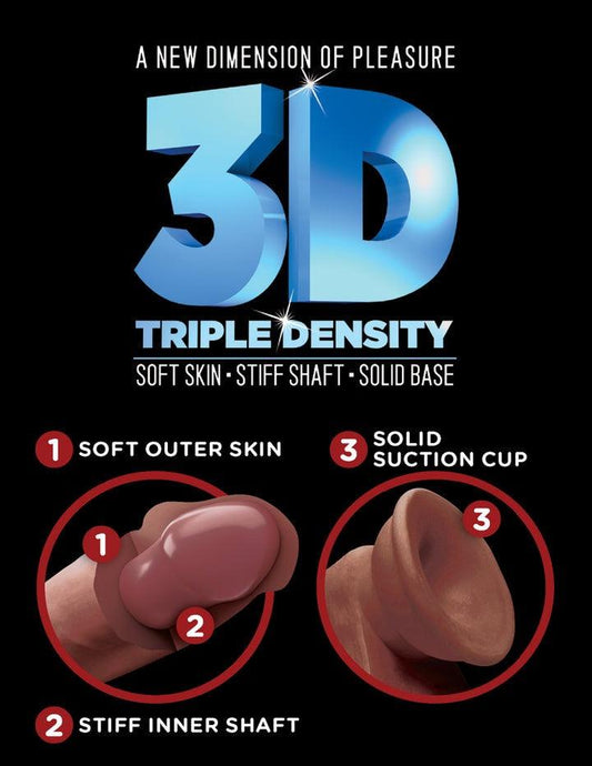 King Cock Plus 8" Triple Density Cock Brown